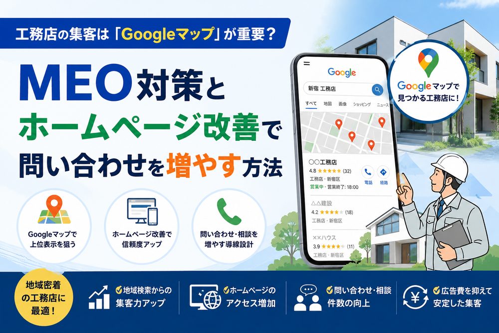 工務店のMEO対策とは？Googleマップ集客とホームページ改善で問い合わせを増やす方法