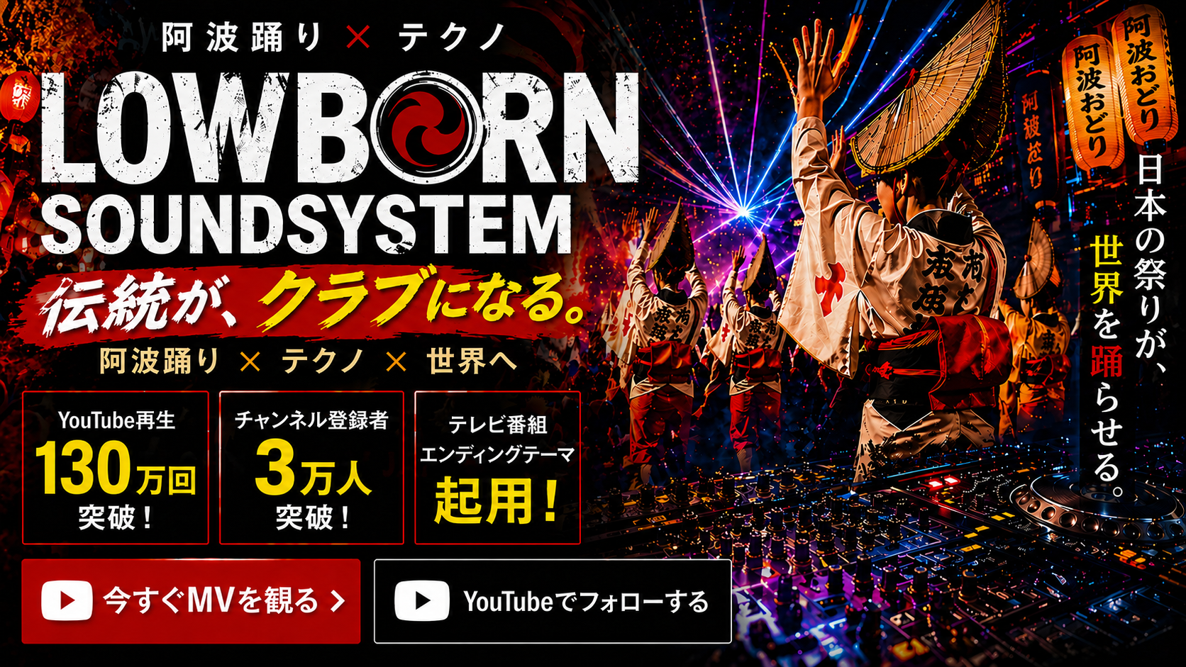阿波踊りとLOWBORN SOUNDSYSTEMのMV